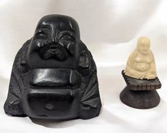Pair Of Old Chinese Carved Buddha
