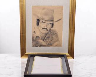 Smokey & The Bandits Pt. II Manuscript W/ Charcoal Portrait Of Burt Reynolds