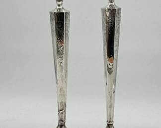 ngraved sterling weighted candlesticks