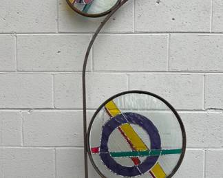 Ornamental Modernist stained glass garden spike