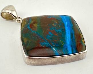 Starborn signed sterling chrysocolla pendant