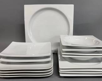 Crate and Barrel all white china group