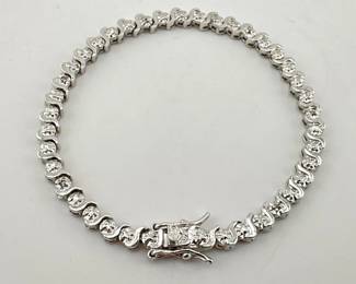 Sterling, diamond bracelet