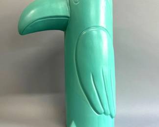 Turquoise Modernist ceramic toucan vase
