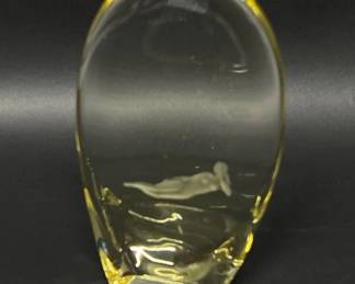 Yellow art glass with nude