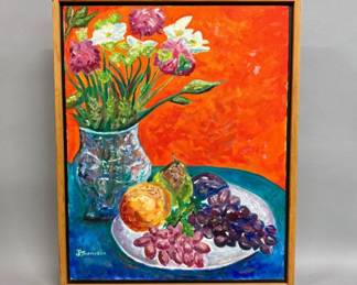 Acrylic on canvas still life signed J. Thompson (Koenig)