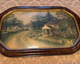 Antique Bubble Glass Framed Art
