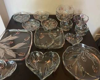 16 Matching Piece Mikasa Tivoli Crystal Serving Dishes