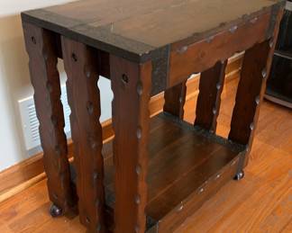 Sturdy Art Deco Wheeled Bar Cart