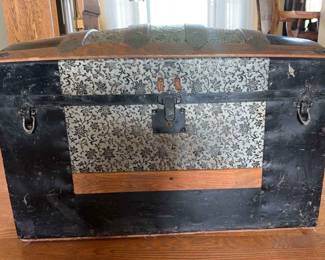 Antique 1800s Dome Top Steamer Trunk