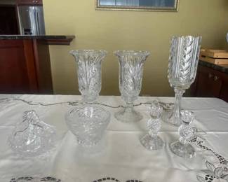 7 Piece Various Diamond Cut Crystal Pieces