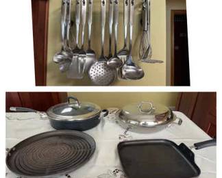 009 6 Piece Cookware KitchenAid, Anolon, All clad, 13 Piece Utensil Set