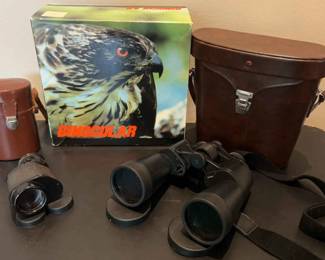 Adlerblick 10x50 Full MC Binoculars Vintage Carton Lux Leather Case Mid Century Mini Binocular