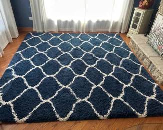 9 x 9 Square Blue Decorative Area Rug