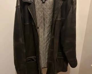 Cezani Mens Leather Coat XL
