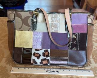 Near Perfect Vintage Coach Y2K Leather Patchwork Quilted Gall Tote Shoulder Bag