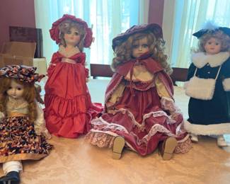 4 Victorian Porcelain Dolls