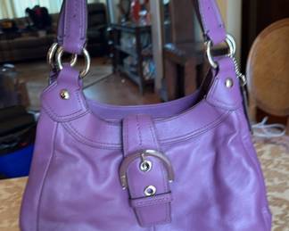 Like New Coach Madison Lynn SoHo Hobo Purple Leather