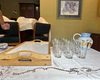 12 Piece Pitcher Glass Serving Tray