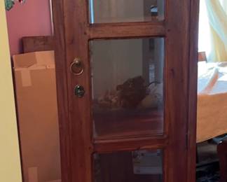 Antique Wooden Timber Curio Cabinet