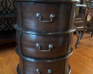 Butler Bentley Burl Barrel Table 3 Drawer