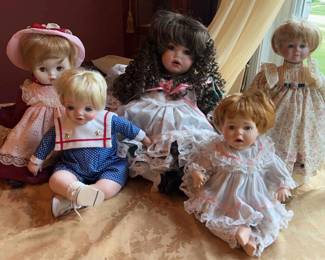 5 Vintage Porcelain Baby Dolls