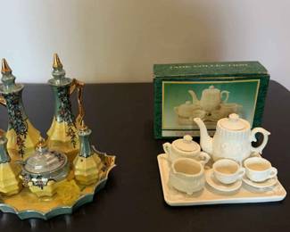 Vintage Japanese Lusterware Miniature Ceramic Tea Set