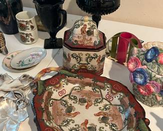 Imperial and Jeanette glass, Asian decor, vintage lucite