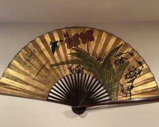 Large 65” Asian fan wall hanging