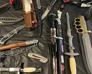 Mace, knives, swords 