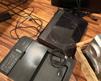 Printer, turntable, monitors