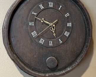 Wine cask clock decor