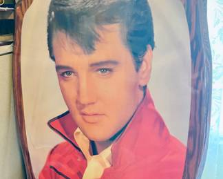 Vintage Elvis decoupage on wood plaque