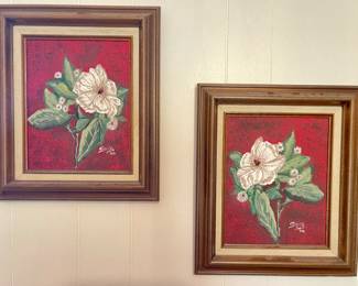 Pair Magnolia framed art