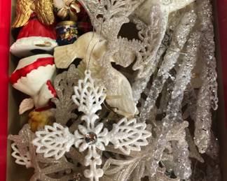 Christmas decor and ornaments. There are many, many tubs and boxes full of decorations to be unpacked and photos to come on Thursday afternoon.