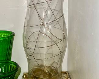 Partylite Gold Hurricane Shade with 2 Candle Holder options