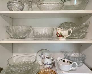 Vintage glass dishes & serving bowls