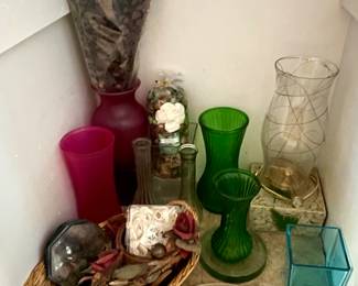 Yankee Candle glass votive lids, trays, Partylite Gold Hirricane light