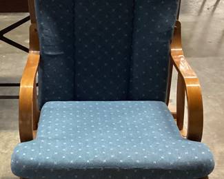 GLIDER w BLUE CUSHIONS NO SHIPPING PICKUP ONLY