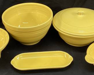 (5) HOMER LAUGHLIN FIESTA WARE SUNFLOWER YELLOW DISHES NO SHIPPING PICKUP ONLY