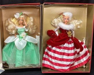 1992 BLOSSOM BEAUTIFUL & 1994 PEPPERMINT PRINCESS BARBIE, LIMITED EDITION, NIB