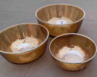Anchor Hocking Fire King brown mixing bowls