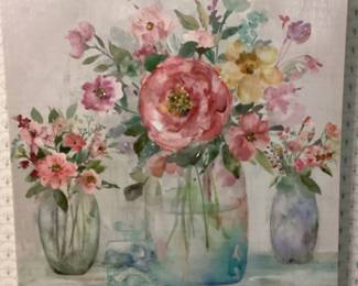 Wall Art Canvas Pink Florals
