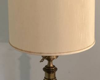 Lamp brass and white base with ivory shade