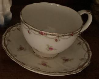 Pink floral cup and saucer