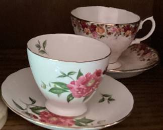 Floral cups and saucers