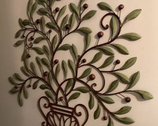Wall Art Canvas Green Leaves in Urn