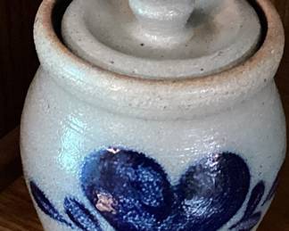 Blue Heart Lidded Jar