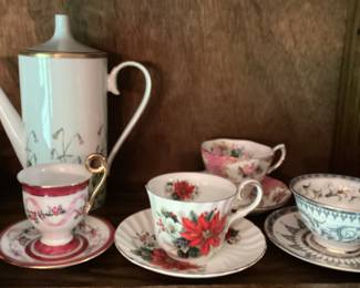 Coffee Pitcher and cups and saucers