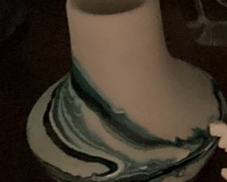 Green and White POttery jar